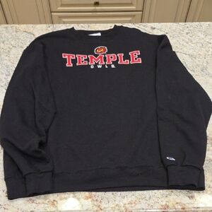 Champion Black Temple Owls Crewneck Sweater